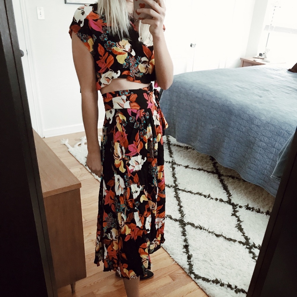Free People Floral Combo Two Piece Set